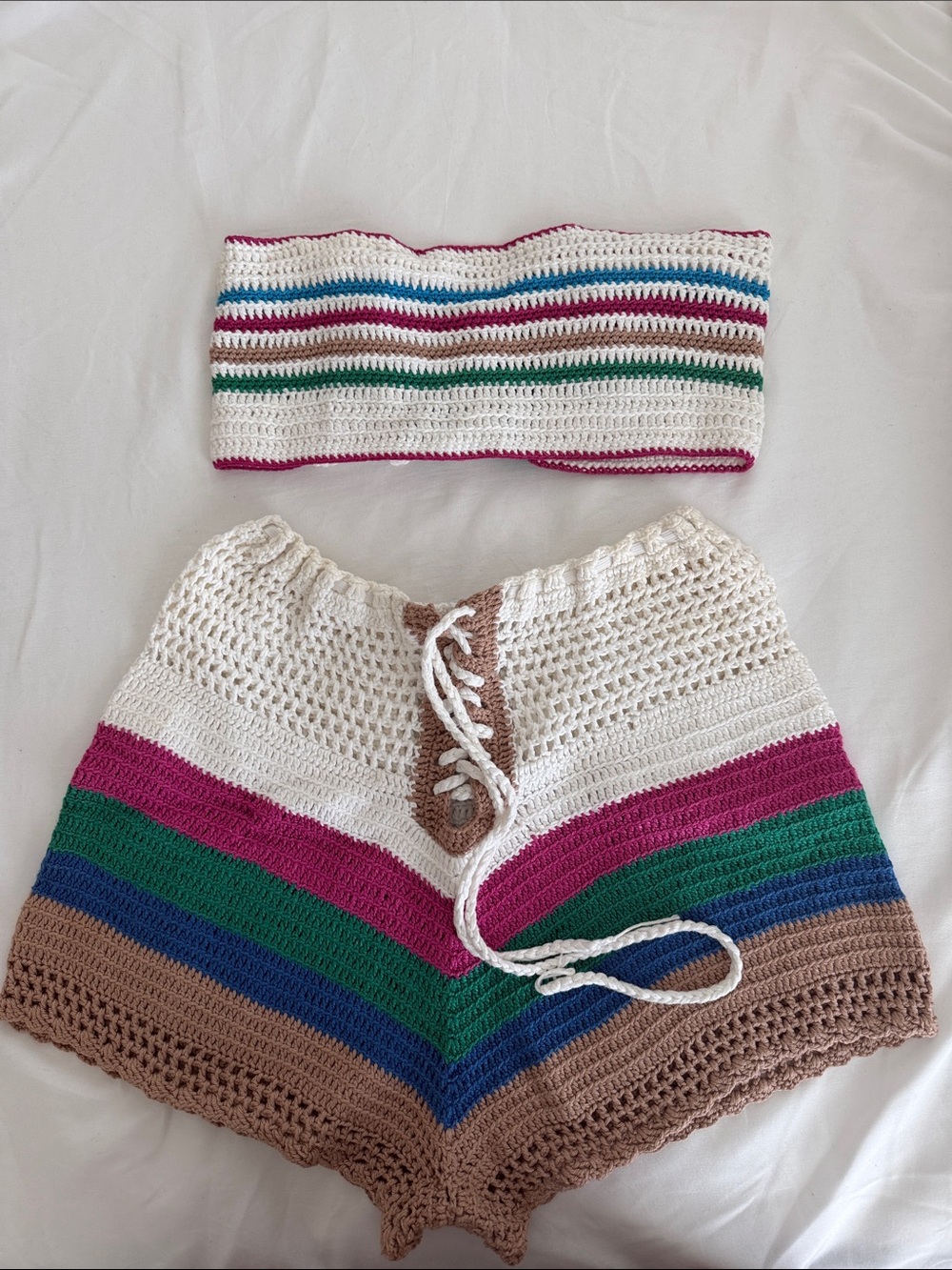Brazilian Handmade Crochet Set Boho Beach Outfit